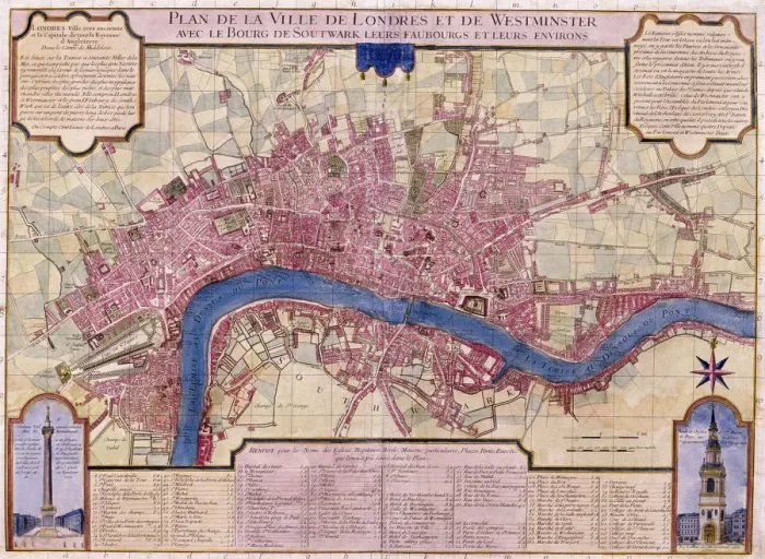 Framed Print : Map of London, 1727 Framed Print : Map of London, 1727