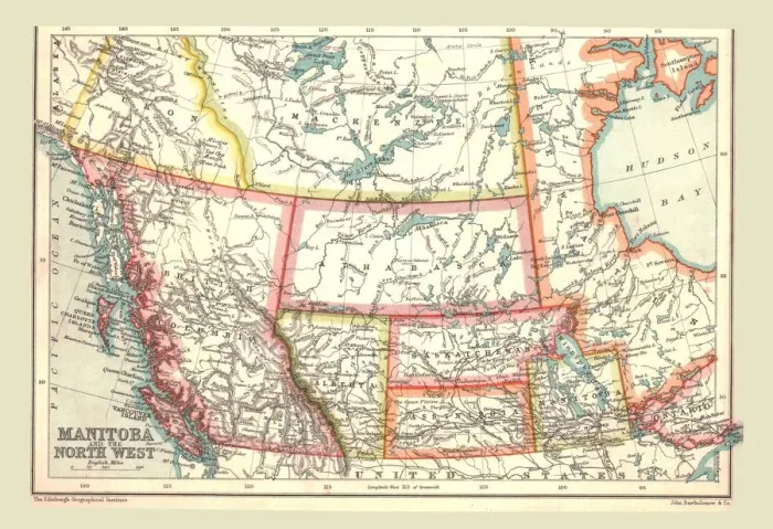 Framed Print : Map of Manitoba and the North West, 1902. Creator: Unknown