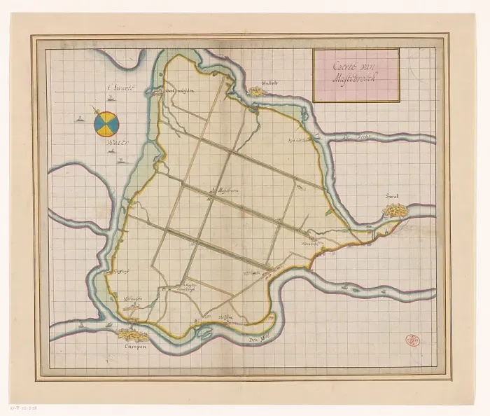 Framed Print : Map of the Mastenbroek polder, 1650-1750. Creator: Anon Framed Print : Map of the Mastenbroek polder, 1650-1750. Creator: Anon