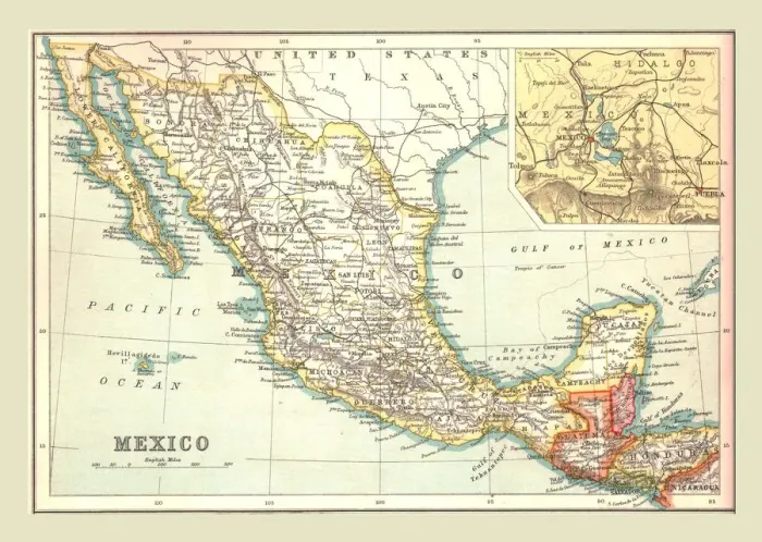 Framed Print : Map of Mexico, 1902. Creator: Unknown Framed Print : Map of Mexico, 1902. Creator: Unknown