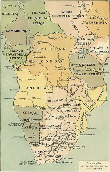 Map of Mid. And South Africa, 1919. Creator: George Philip & Son Ltd