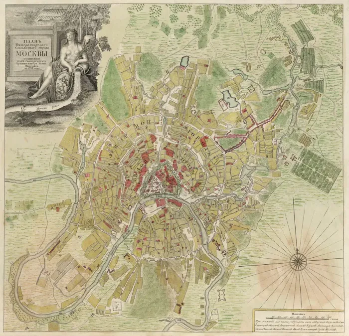 Framed Print : Map of Moscow, 1739. Artist: Michurin, Ivan Fyodorovich (1700-1763) Framed Print : Map of Moscow, 1739. Artist: Michurin, Ivan Fyodorovich (1700-1763)