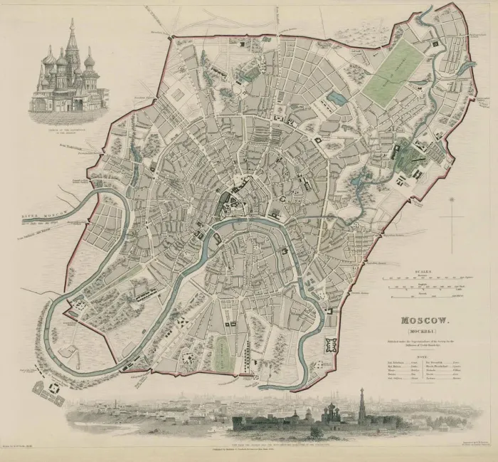 Framed Print : Map of Moscow, 1836. Artist: Clarke, W. B. (active c. 1836) Framed Print : Map of Moscow, 1836. Artist: Clarke, W. B. (active c. 1836)