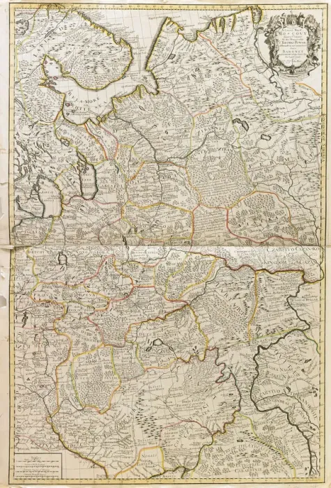 Framed Print : Map of Muscovy. Artist: Price, Charles (active Early 18th cen. ) Framed Print : Map of Muscovy. Artist: Price, Charles (active Early 18th cen. )