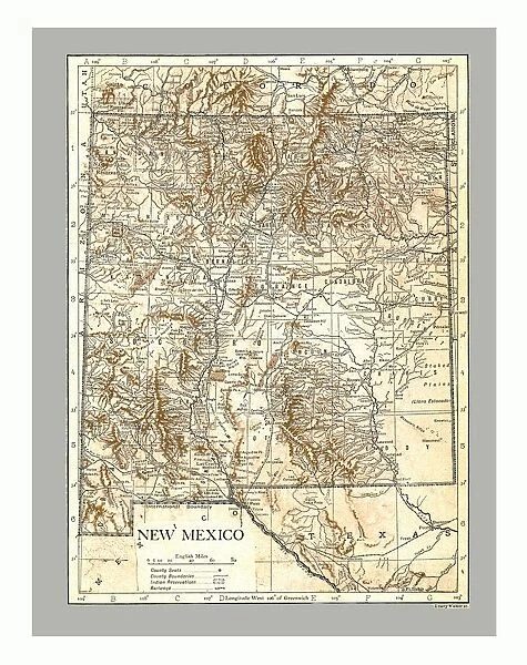 Map of New Mexico, c1900s. Artist: Emery Walker Ltd