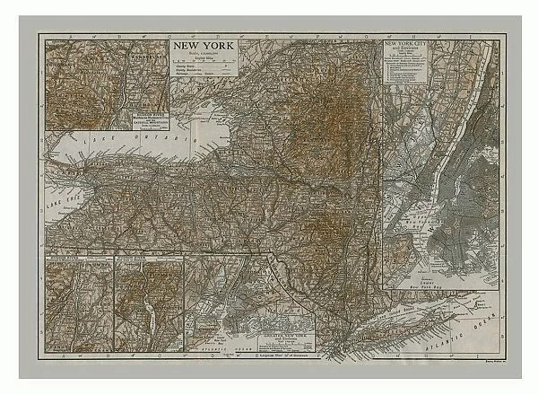 Map of New York, c1900s. Artist: Emery Walker Ltd