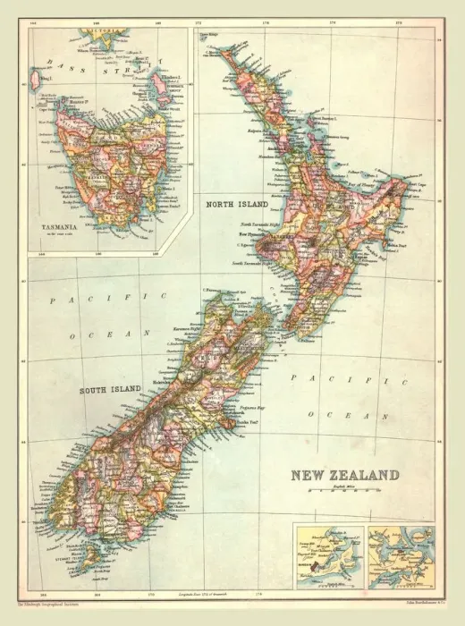 Framed Print : Map of New Zealand, 1902. Creator: Unknown Framed Print : Map of New Zealand, 1902. Creator: Unknown