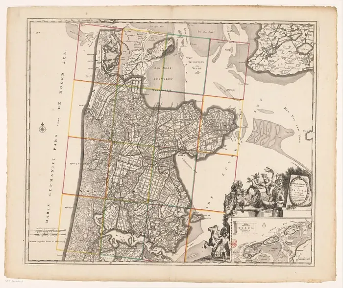 Framed Print : Map of Noord-Holland and part of Friesland, 1726-1750. Creator: Anon Framed Print : Map of Noord-Holland and part of Friesland, 1726-1750. Creator: Anon