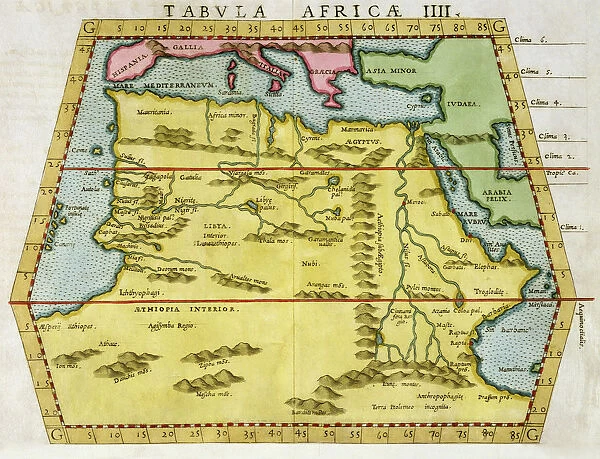 Map of North Africa, c1580s