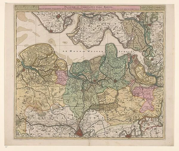 Map of North Flanders, c.1695. Creator: Nicolaes Visscher