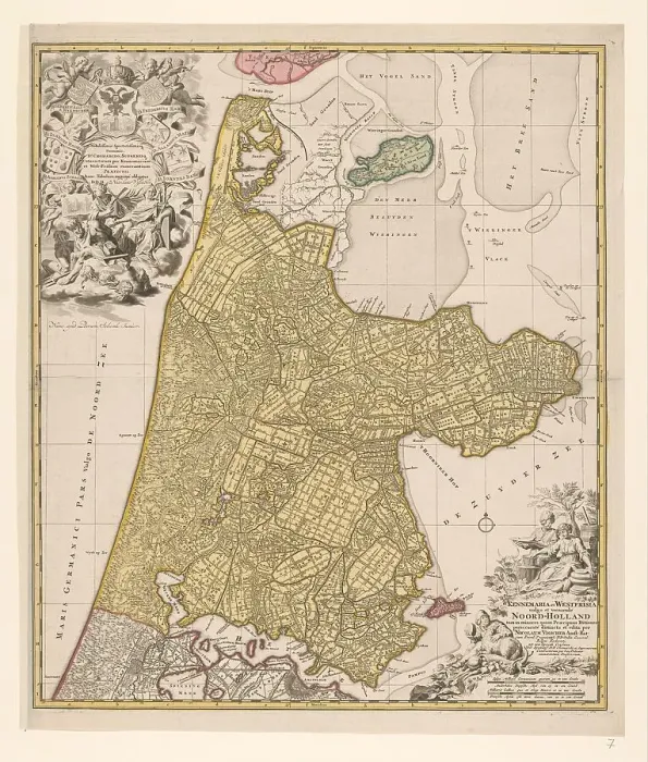 Framed Print : Map of North Holland, c.1700-c.1710. Creator: Nicolaes Visscher Framed Print : Map of North Holland, c.1700-c.1710. Creator: Nicolaes Visscher
