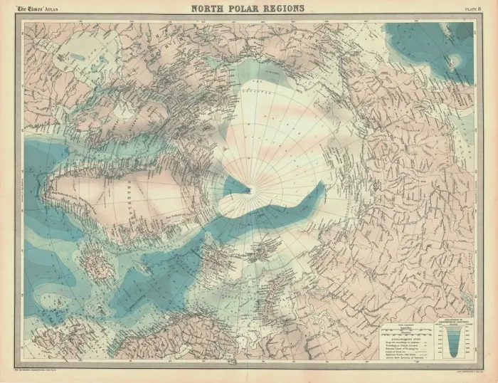 Framed Print : Map of the North Polar Regions Framed Print : Map of the North Polar Regions