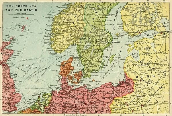 Map of the North Sea and the Baltic, c1914, (c1920). Creator: John Bartholomew & Son