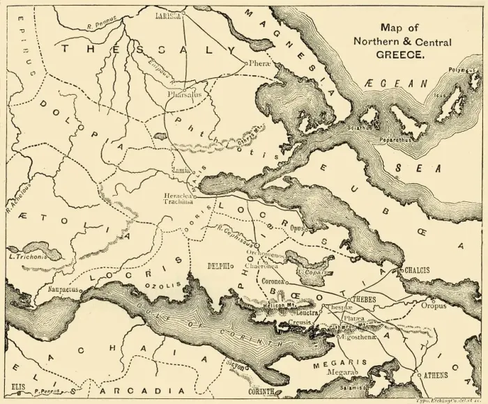 Framed Print : Map of Northern & Central Greece, 1890. Creator: Unknown Framed Print : Map of Northern & Central Greece, 1890. Creator: Unknown