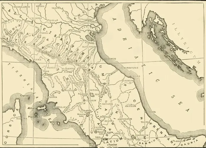 Framed Print : Map of Northern and Central Italy, 1890. Creator: Unknown Framed Print : Map of Northern and Central Italy, 1890. Creator: Unknown