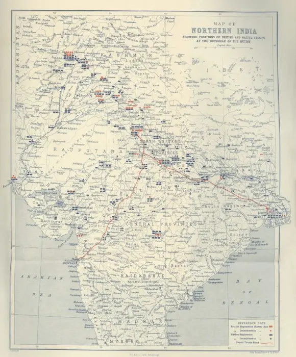 Framed Print : Map of Northern India, 1901. Creator: John Bartholomew Framed Print : Map of Northern India, 1901. Creator: John Bartholomew
