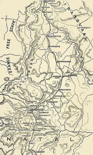 Map of Northern Natal. Scale 15 Statute Miles to the Inch, 1900. Creator: Unknown
