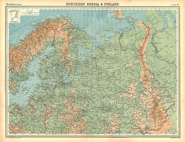 Map of Northern Russia and Finland