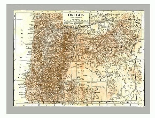 Map of Oregon, c1910. Artist: Emery Walker Ltd
