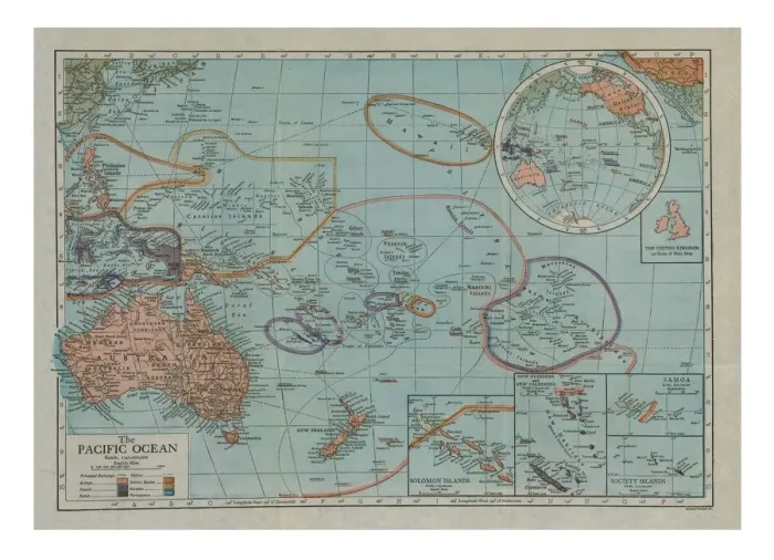 Framed Print : Map of the Pacific Ocean, c1910s. Artist: Emery Walker Ltd Framed Print : Map of the Pacific Ocean, c1910s. Artist: Emery Walker Ltd