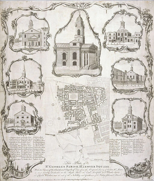 Map of the parish of St George Hanover Square in the City of Westminster, London, 1761