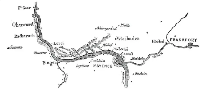 Framed Print : Map of the Rheingau, 1844. Creator: Unknown Framed Print : Map of the Rheingau, 1844. Creator: Unknown