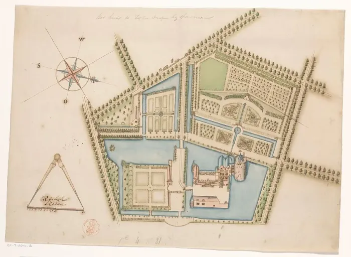 Framed Print : Map of Rosendael Castle, c.1650-before 1722. Creator: Anon Framed Print : Map of Rosendael Castle, c.1650-before 1722. Creator: Anon