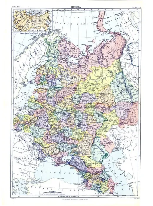 Framed Print : Map of Russia, c1902. Artist: W & AK Johnston Framed Print : Map of Russia, c1902. Artist: W & AK Johnston