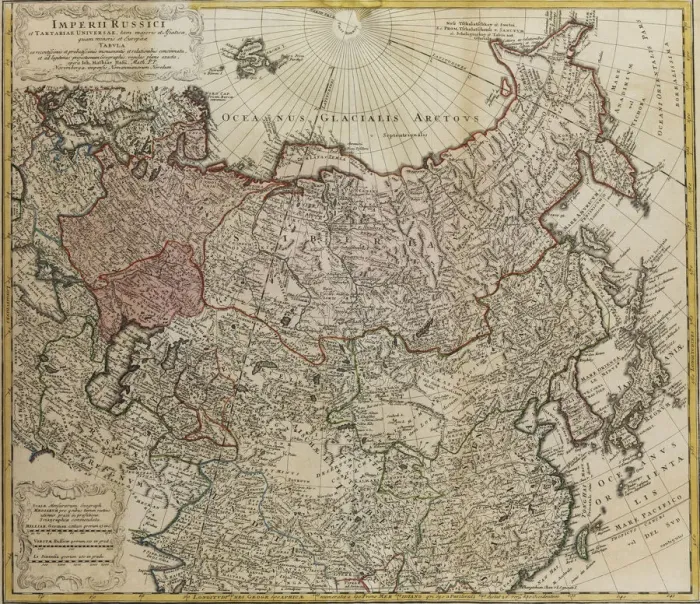 Framed Print : Map of Russia (From: Imperii Russici et Tartariae universae tam majoris et Asiaticae quam minoris et Artist: Hase, Johann Matthias (1684-1742) Framed Print : Map of Russia (From: Imperii Russici et Tartariae universae tam majoris et Asiaticae quam minoris et Artist: Hase, Johann Matthias (1684-1742)