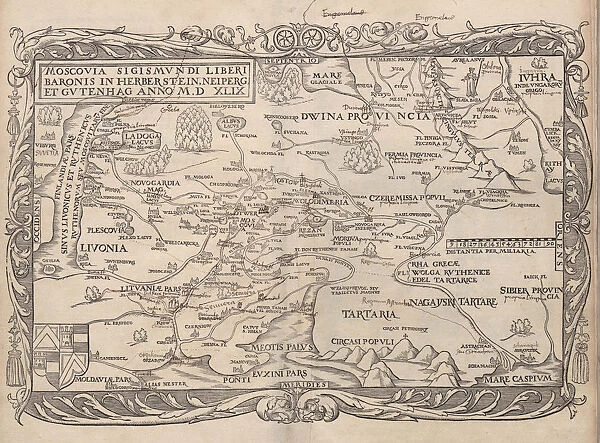 Map of Russia (From: Rerum Moscoviticarum commentarii ), 1556. Artist: Anonymous
