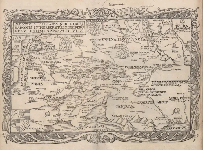 Framed Print : Map of Russia (From: Rerum Moscoviticarum commentarii ), 1556. Artist: Anonymous Framed Print : Map of Russia (From: Rerum Moscoviticarum commentarii ), 1556. Artist: Anonymous