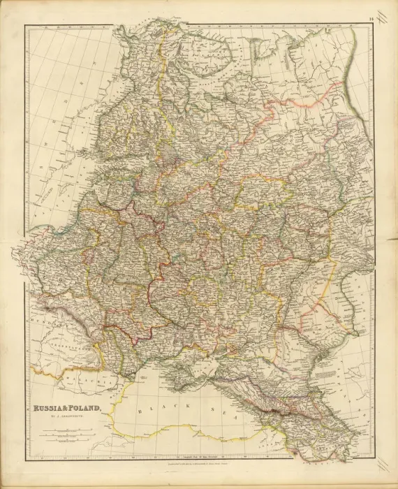 Framed Print : Map of Russia and Poland, 1832. Creator: Arrowsmith, John (1790-1873) Framed Print : Map of Russia and Poland, 1832. Creator: Arrowsmith, John (1790-1873)