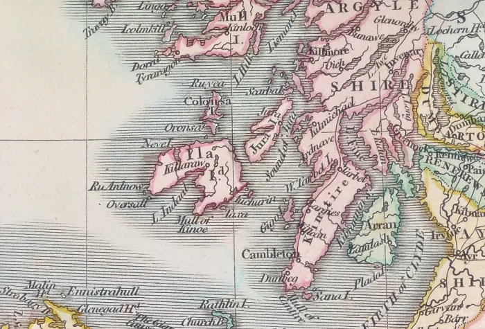 Framed Print : Detail from a map of Scotland, (c1800?). Creator: John Cary Framed Print : Detail from a map of Scotland, (c1800?). Creator: John Cary