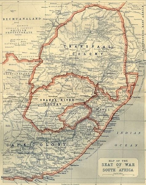 Map of the Seat of War in South Africa, 1901. Creator: John Bartholomew