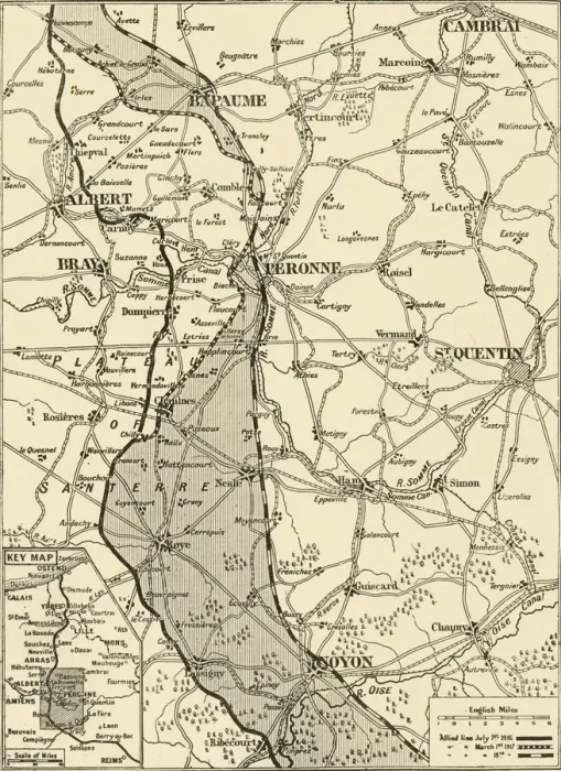 Framed Print : Map Showing German Retreat in the West, 1917, 1917. Creator: Unknown Framed Print : Map Showing German Retreat in the West, 1917, 1917. Creator: Unknown