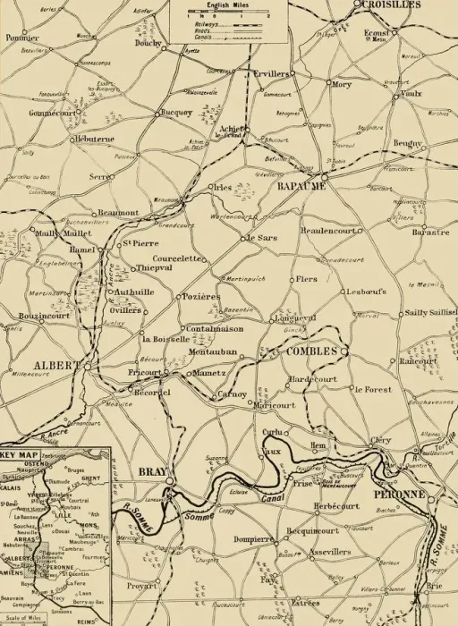Framed Print : Map Showing the Great British Advance of July 1916, 1916. Creator: Unknown Framed Print : Map Showing the Great British Advance of July 1916, 1916. Creator: Unknown