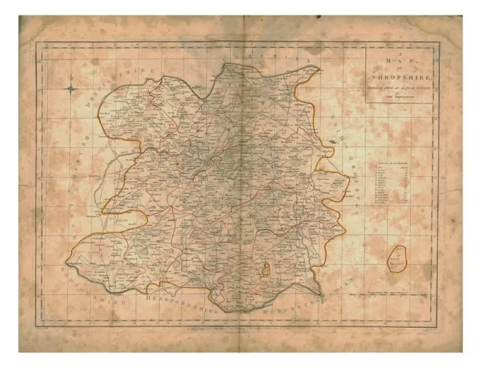 Framed Print : A Map of Shropshire, c1788. Artists: John Haywood, Edward Sudlow Framed Print : A Map of Shropshire, c1788. Artists: John Haywood, Edward Sudlow