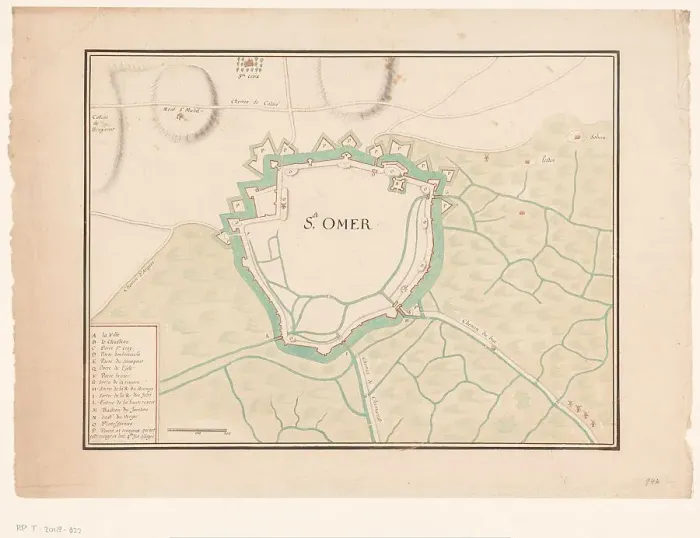 Framed Print : Map of Sint-Omaars, 1650-1700. Creator: Anon Framed Print : Map of Sint-Omaars, 1650-1700. Creator: Anon