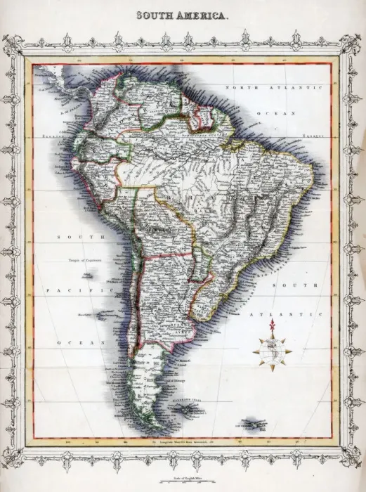 Framed Print : Map of South America Framed Print : Map of South America