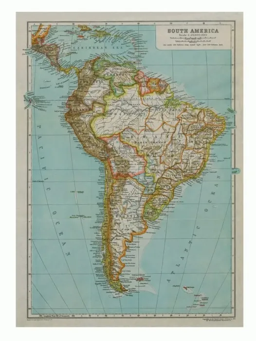 Framed Print : Map of South America, c1910. Artist: Gull Engraving Company Framed Print : Map of South America, c1910. Artist: Gull Engraving Company