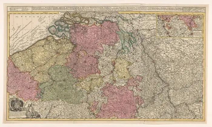 Framed Print : Map of the southern (Austrian) Netherlands, 1719. Creator: Joachim Ottens Framed Print : Map of the southern (Austrian) Netherlands, 1719. Creator: Joachim Ottens
