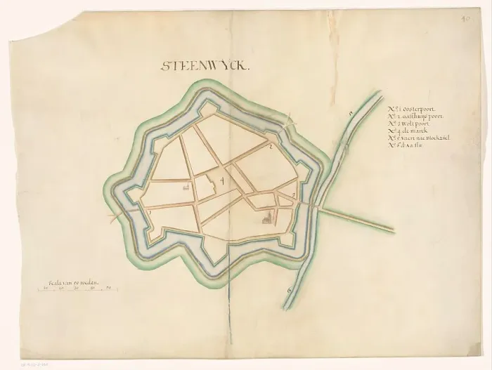 Framed Print : Map of Steenwijk Fortress, c.1650-c.1799. Creator: Anon Framed Print : Map of Steenwijk Fortress, c.1650-c.1799. Creator: Anon