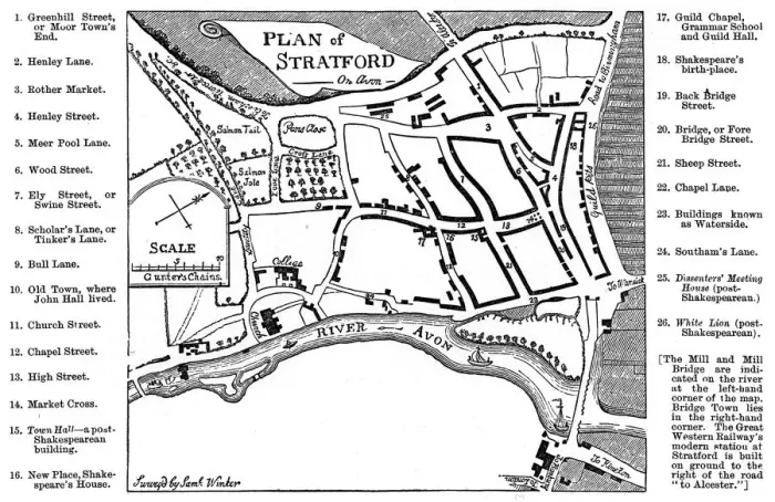 Framed Print : Map of Stratford-upon-Avon, Warwickshire, 1759 (1885). Artist: Edward Hull Framed Print : Map of Stratford-upon-Avon, Warwickshire, 1759 (1885). Artist: Edward Hull