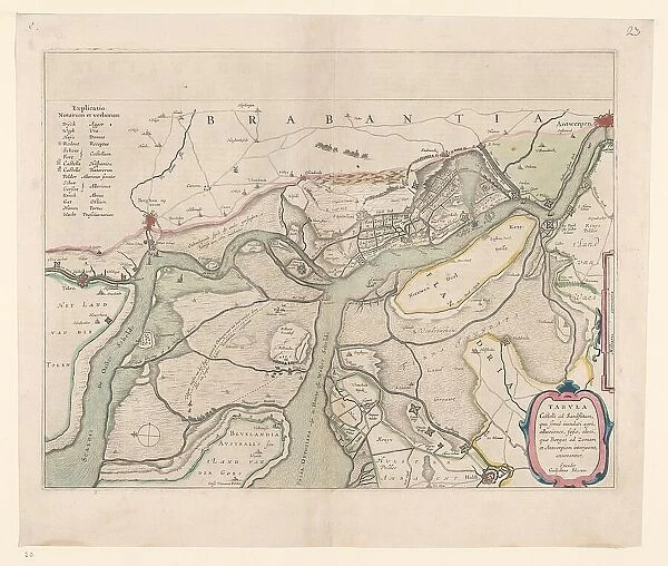 Map of the surroundings of Zandvliet, 1642. Creator: Willem Blaeu