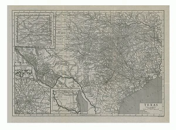 Map of Texas, USA, c1910s. Artist: Emery Walker Ltd