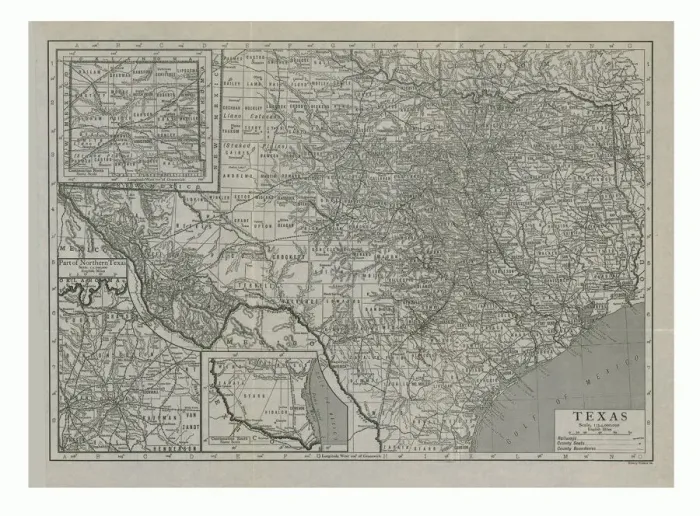 Framed Print : Map of Texas, USA, c1910s. Artist: Emery Walker Ltd Framed Print : Map of Texas, USA, c1910s. Artist: Emery Walker Ltd