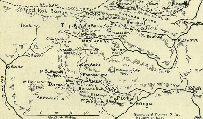 Framed Print : Map of the Tirah Campaign, c1900. Creator: Unknown Framed Print : Map of the Tirah Campaign, c1900. Creator: Unknown