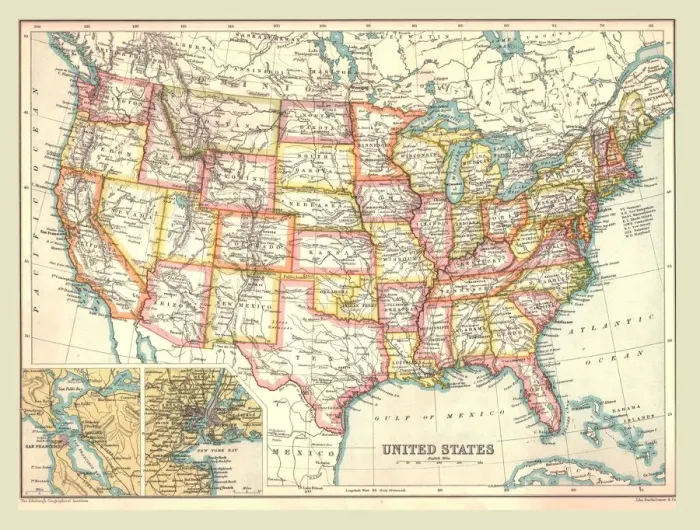 Framed Print : Map of the United States, 1902. Creator: Unknown Framed Print : Map of the United States, 1902. Creator: Unknown