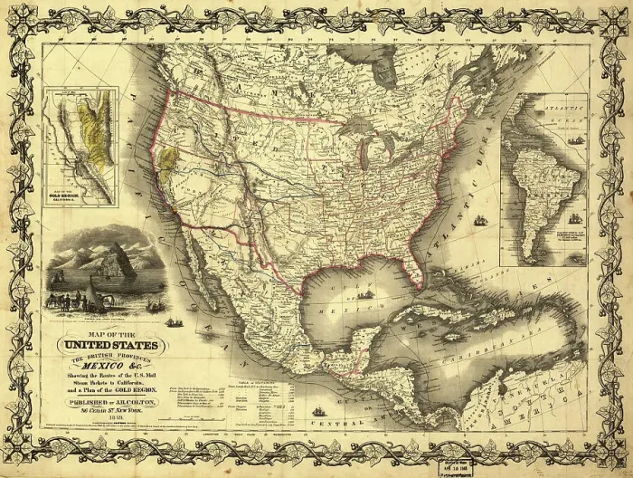 Framed Print : Map of the United States, the British provinces, Mexico &c. 1849. Creator: John M. Atwood. Map of the United States, the British provinces, Mexico &c. 1849. Creator: John M. Atwood Framed Print : Map of the United States, the British provinces, Mexico &c. 1849. Creator: John M. Atwood. Map of the United States, the British provinces, Mexico &c. 1849. Creator: John M. Atwood