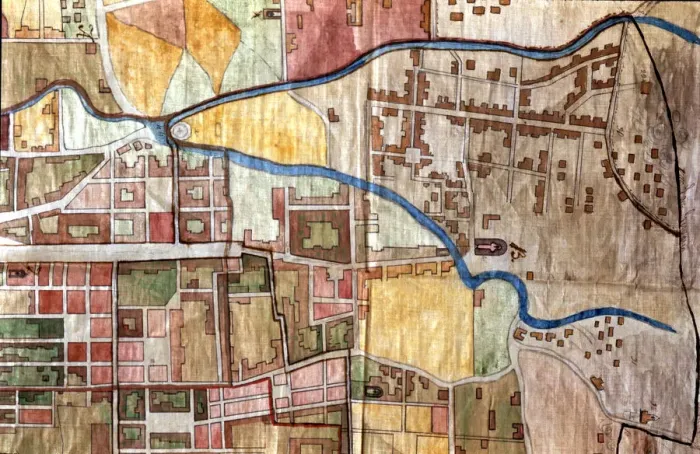 Framed Print : Detail of a map of the village of Gracia (Barcelona) in 1845 Framed Print : Detail of a map of the village of Gracia (Barcelona) in 1845